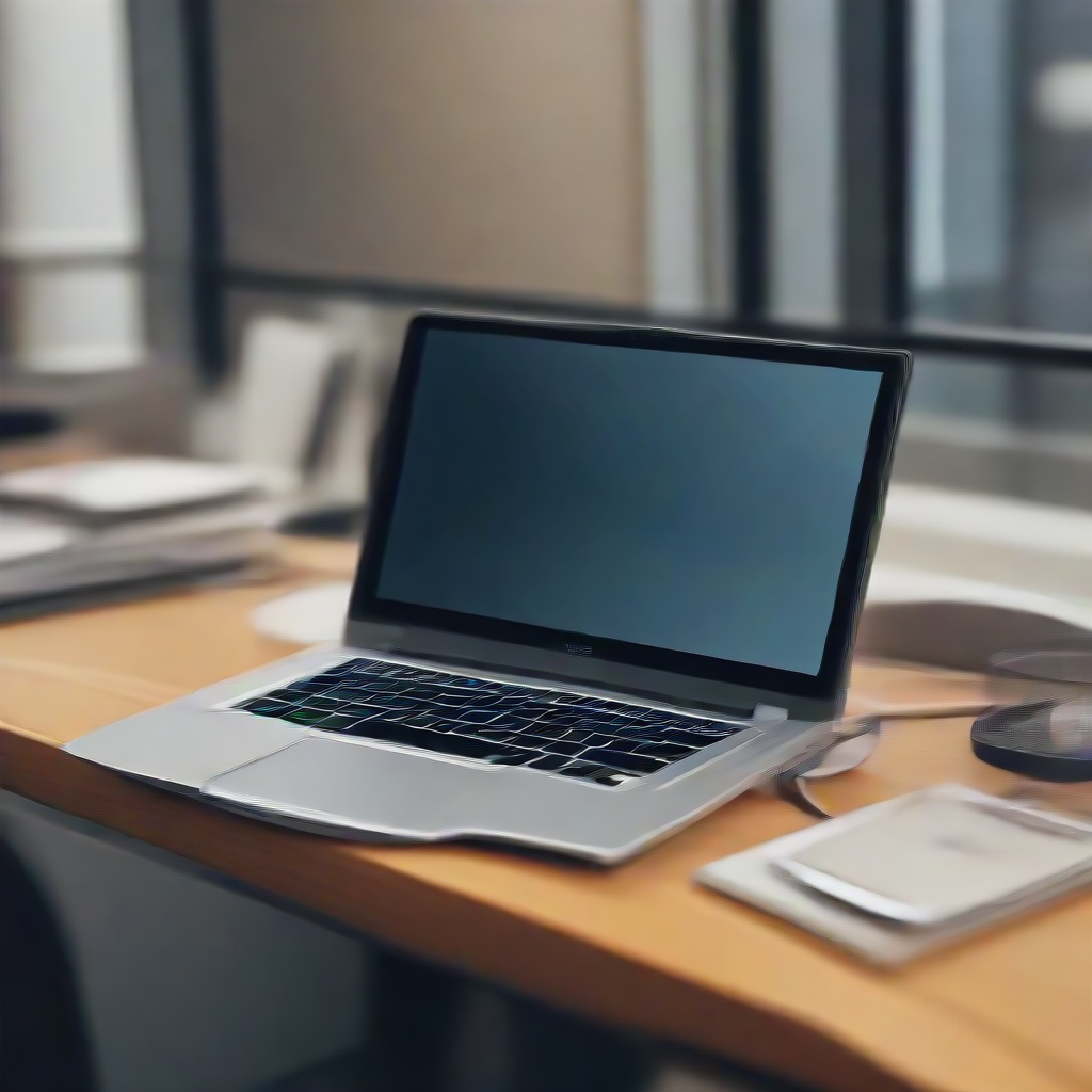 a laptop in an office