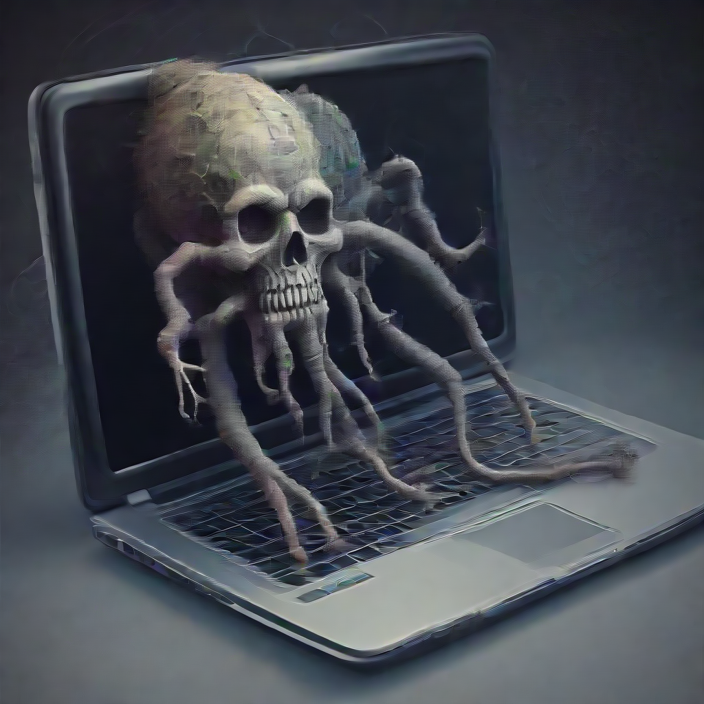 A laptop infected with a virus