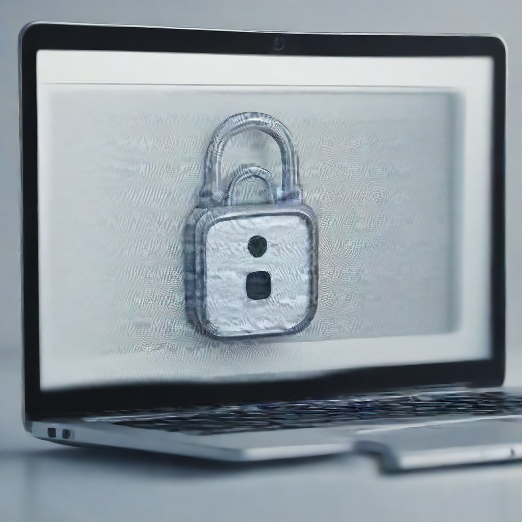 a laptop screen displaying the image of a lock