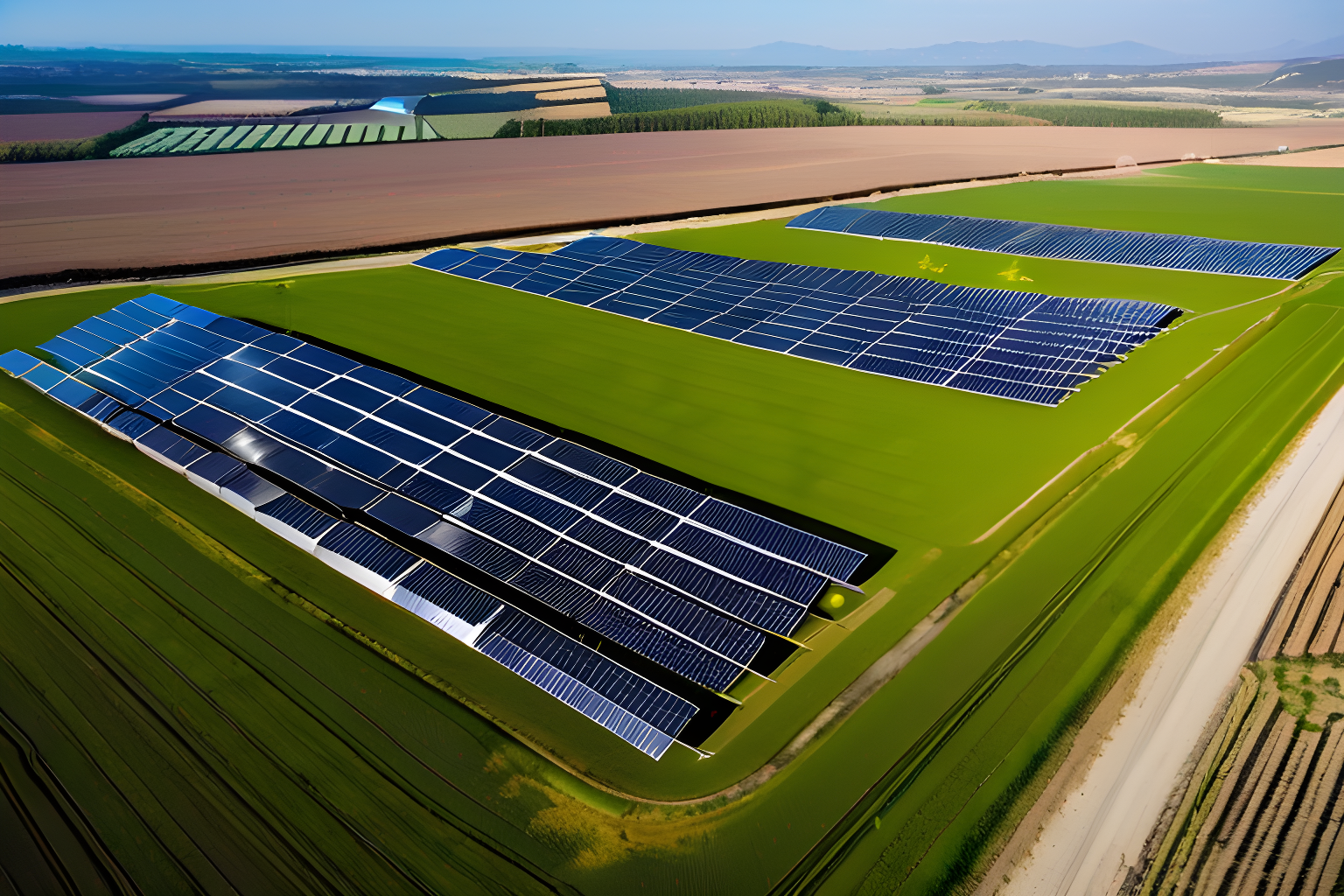 A large field covered by solar panels