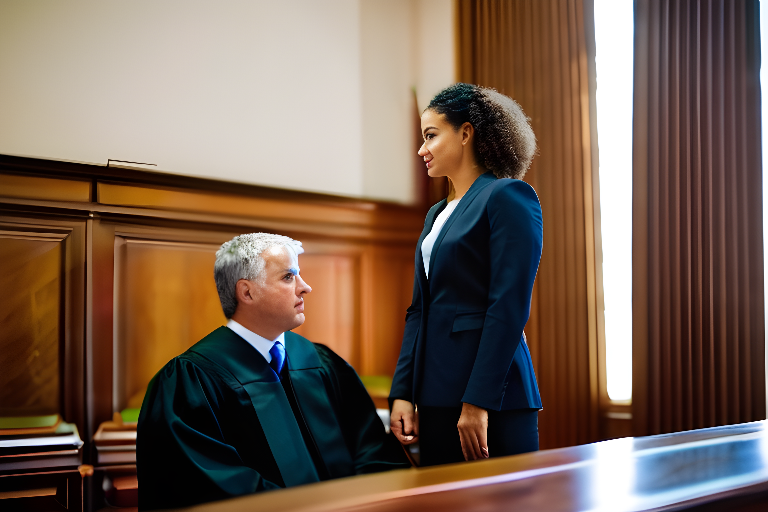 a lawyer in front of a judge