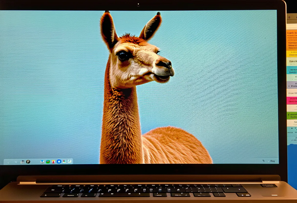 a llama on a computer screen