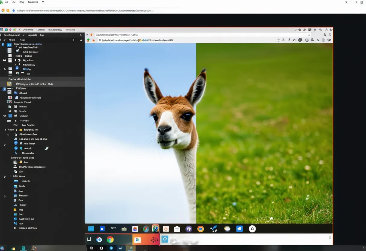 a llama on a computer screen