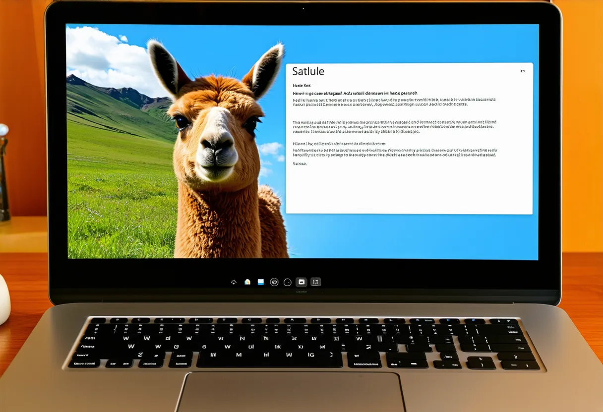 a llama on a computer screen