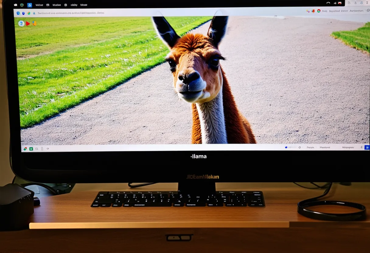 a llama on a computer screen