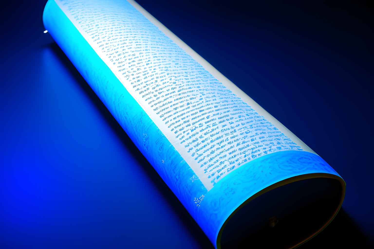 a long blue scroll