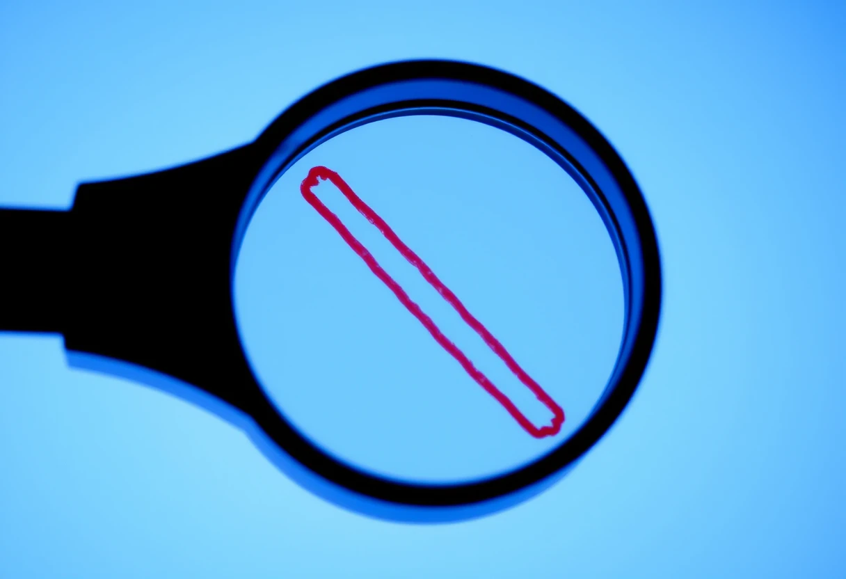 a magnifying glass crossed out with a red mark