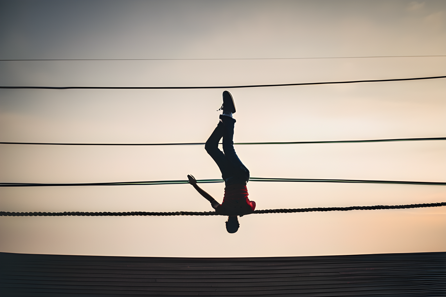 a man balancing on a rope