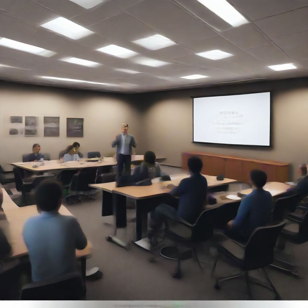 a man giving a speech in a conference room.