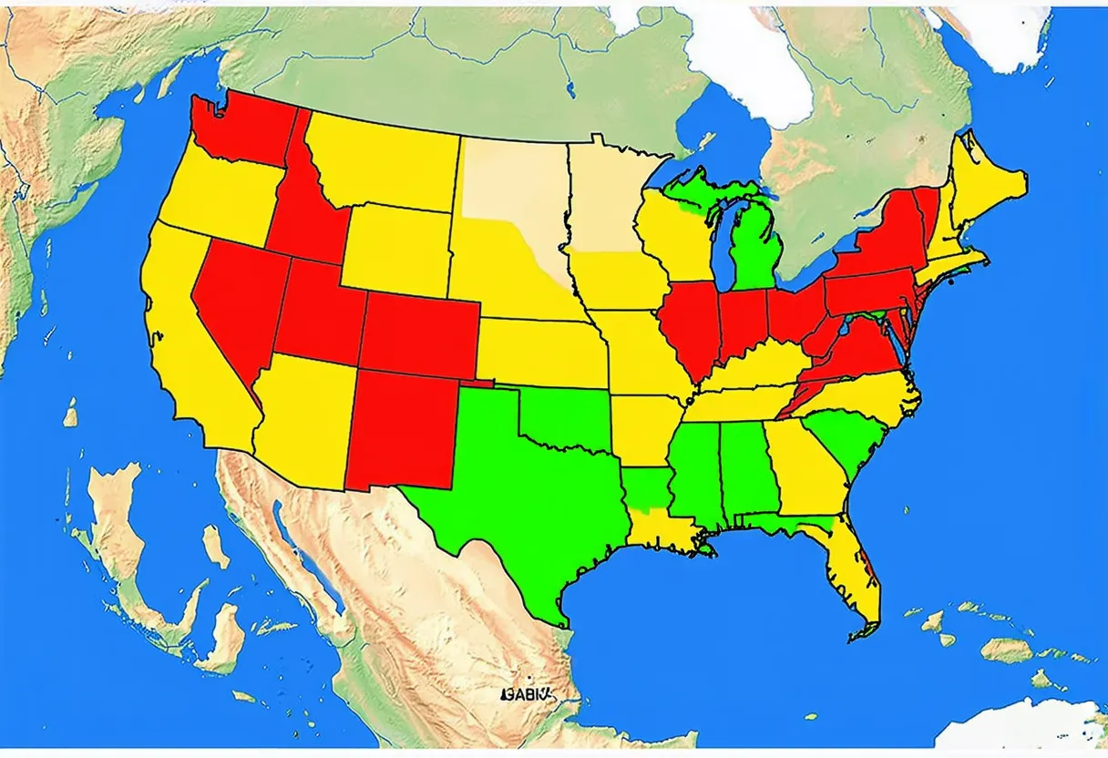 a map of the united states in the colors of google