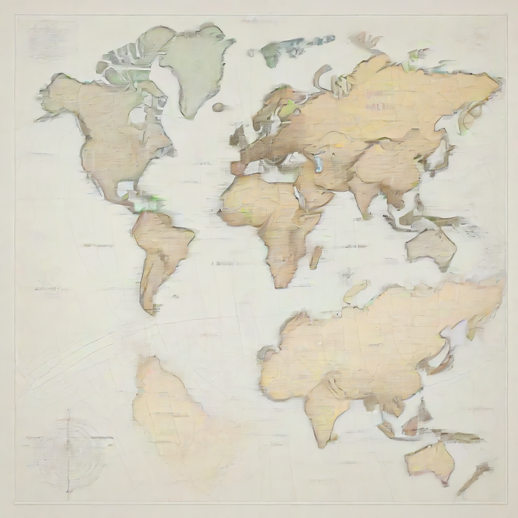 a map of the world with geo tags across different points