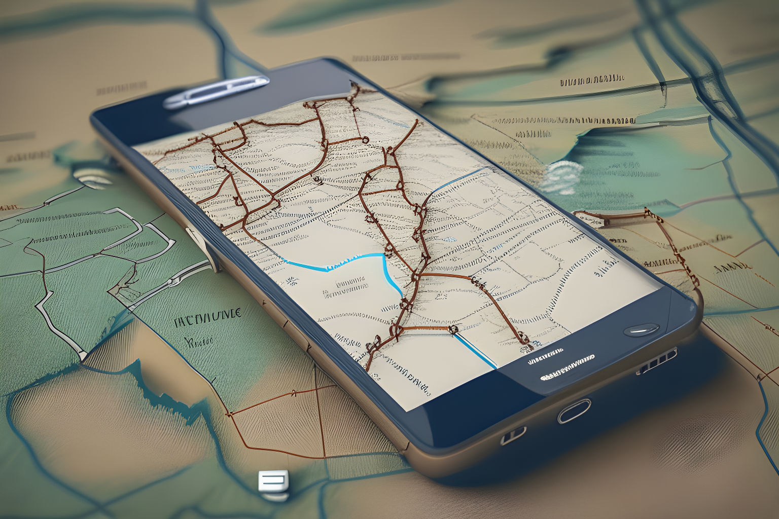 a map on a smartphone