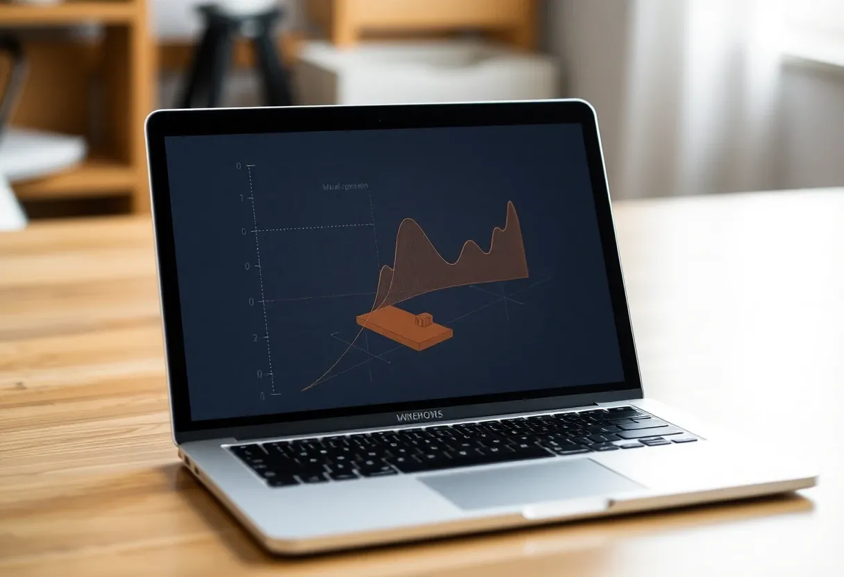 a mathematical model on a laptop screen