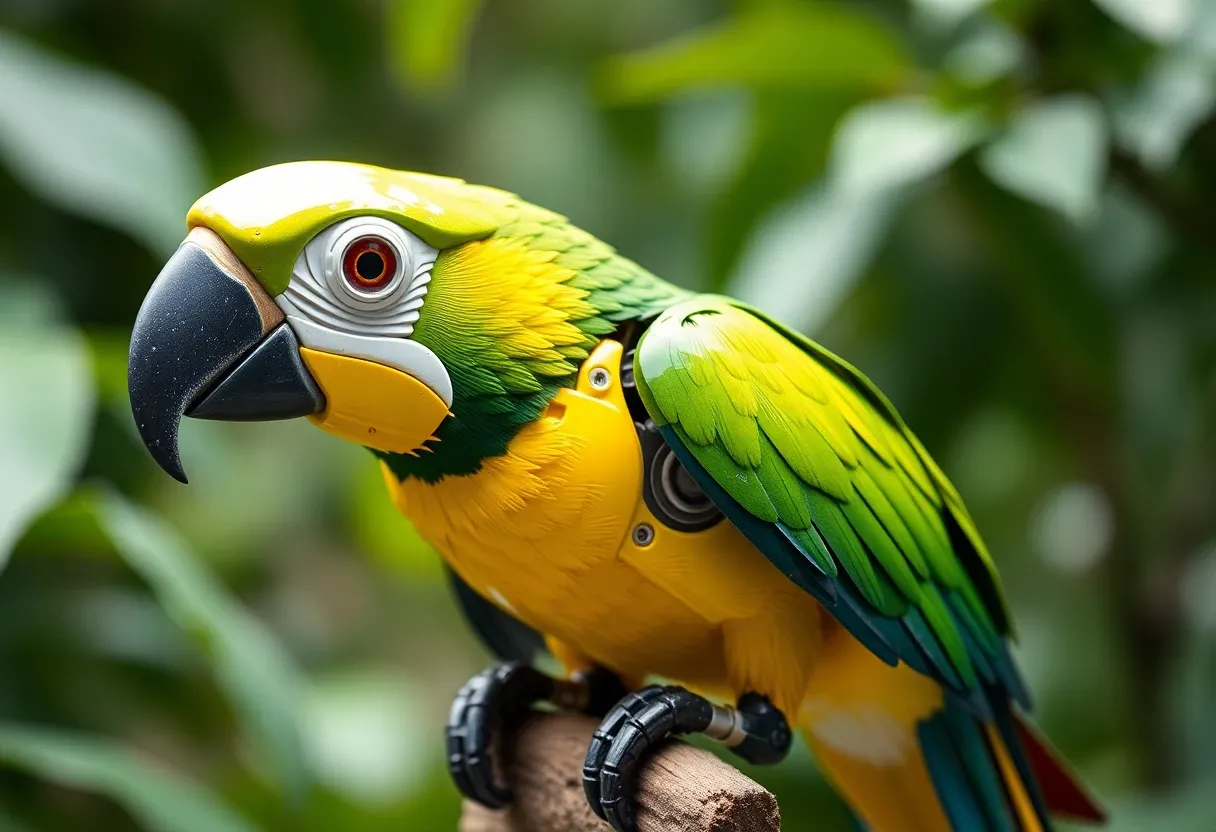 a mechanical parrot
