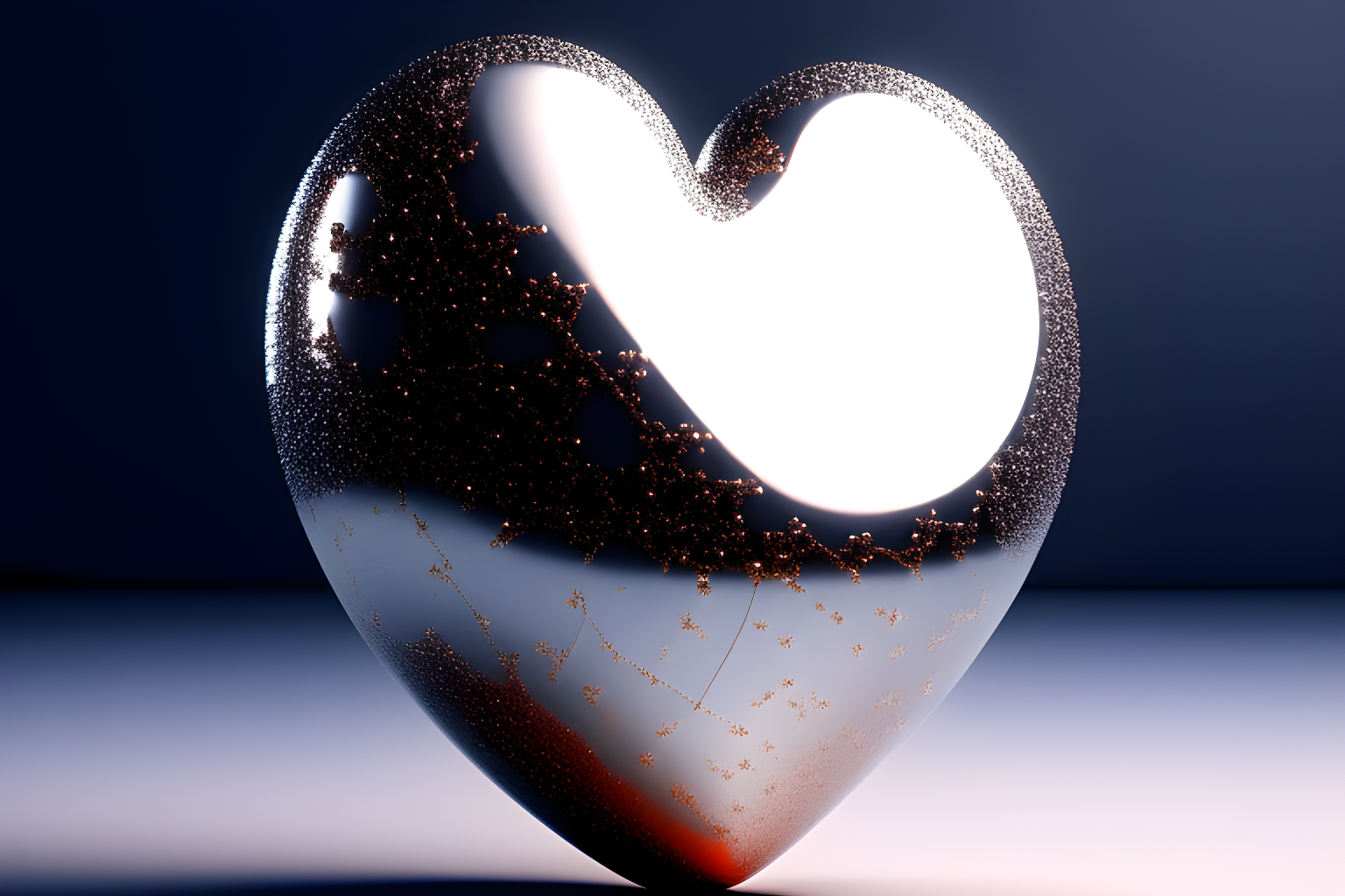 a metallic heart