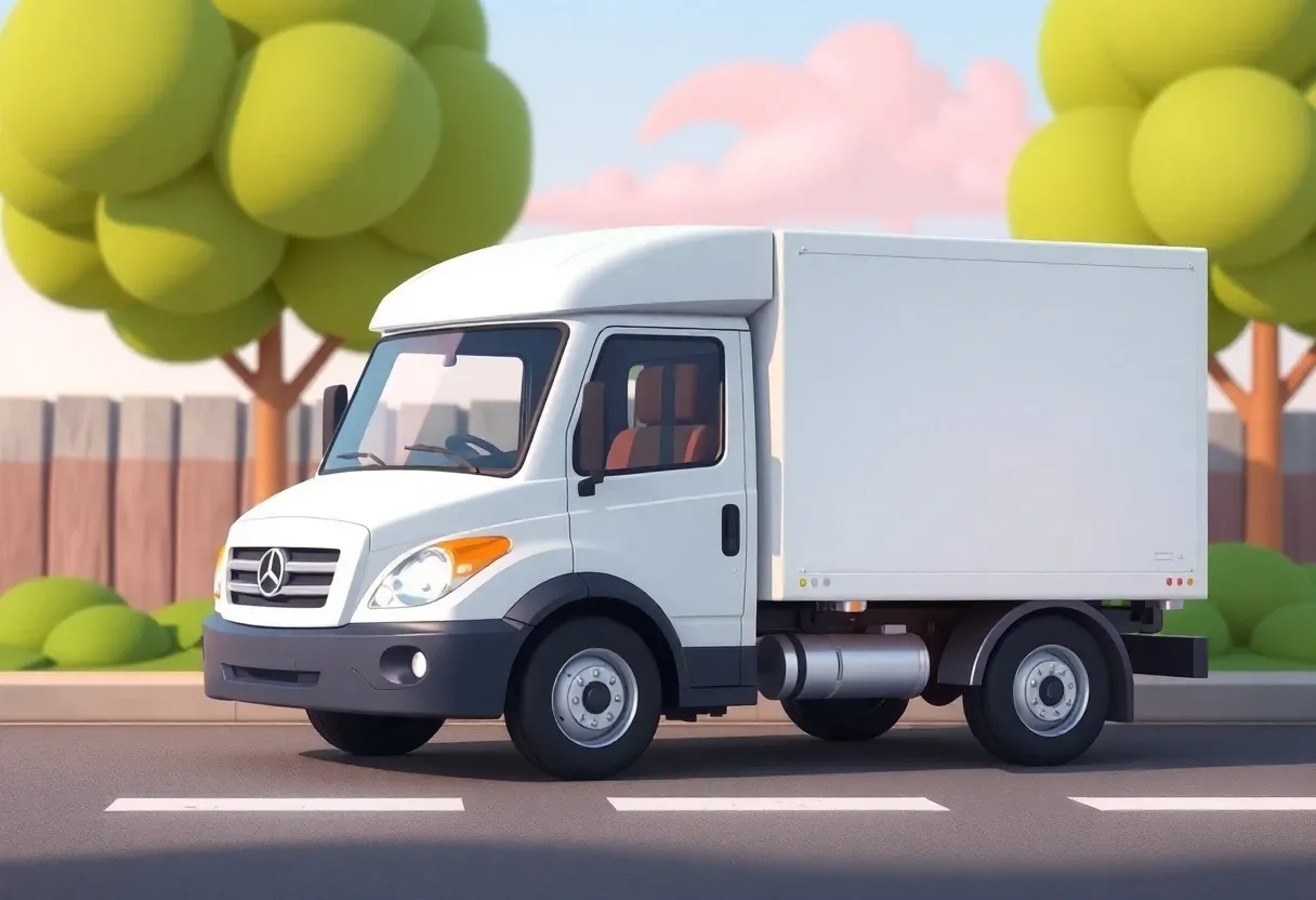 a moving truck animated