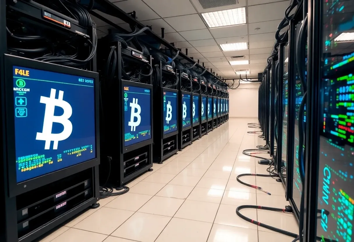 a network of computers mining bitcoin