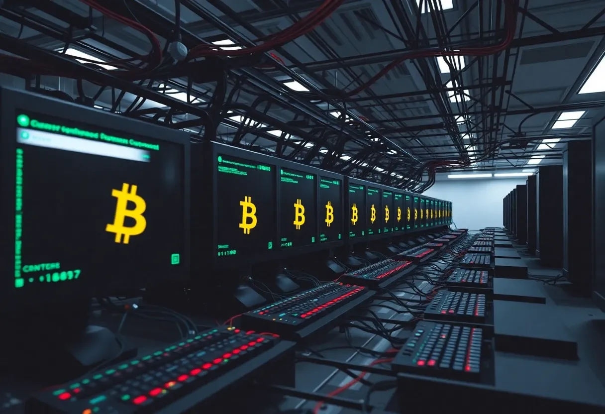 a network of computers mining bitcoin