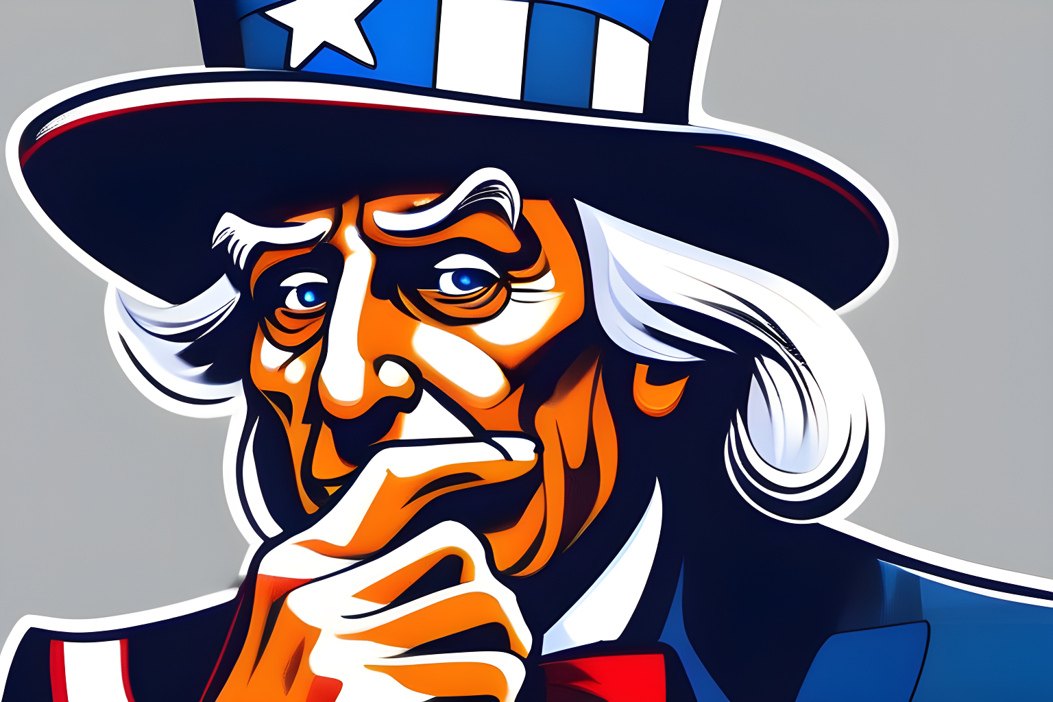 a person pondering to be or not to be but it's actually uncle sam