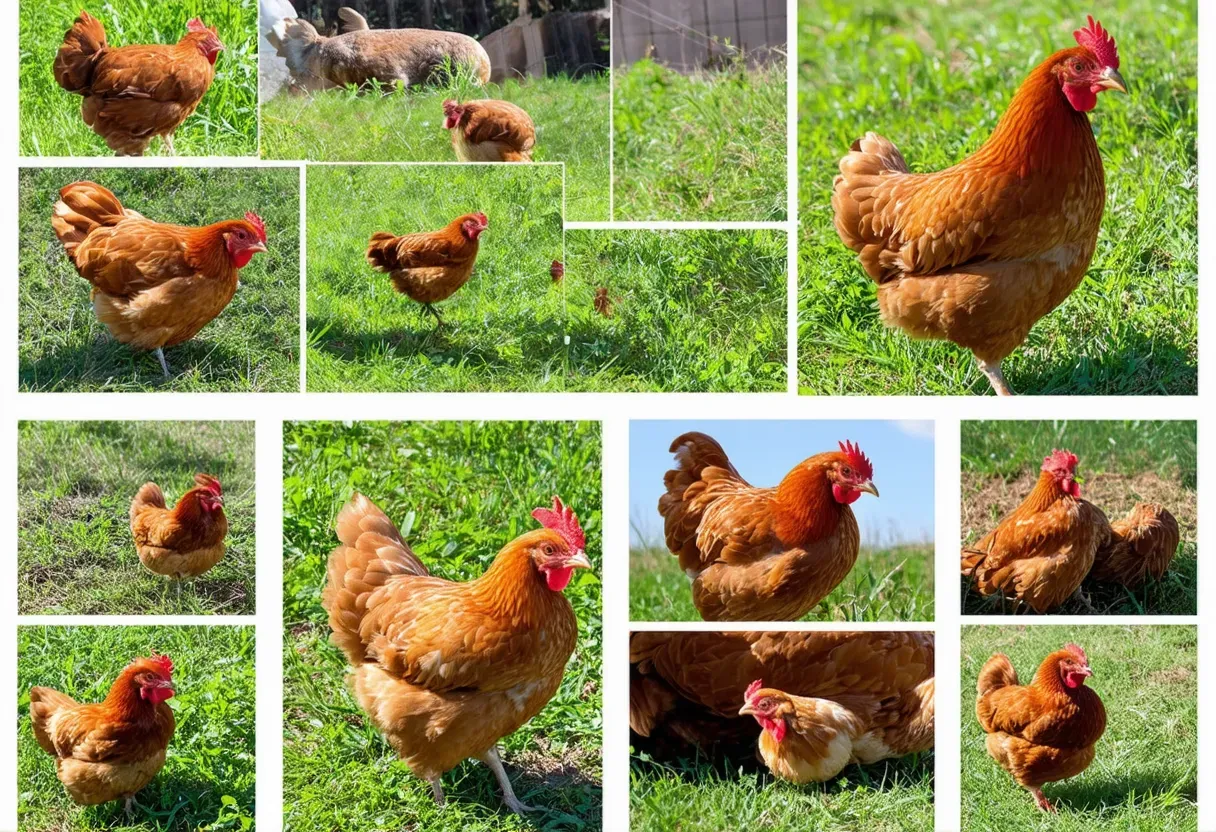 a photo collage of a chicken