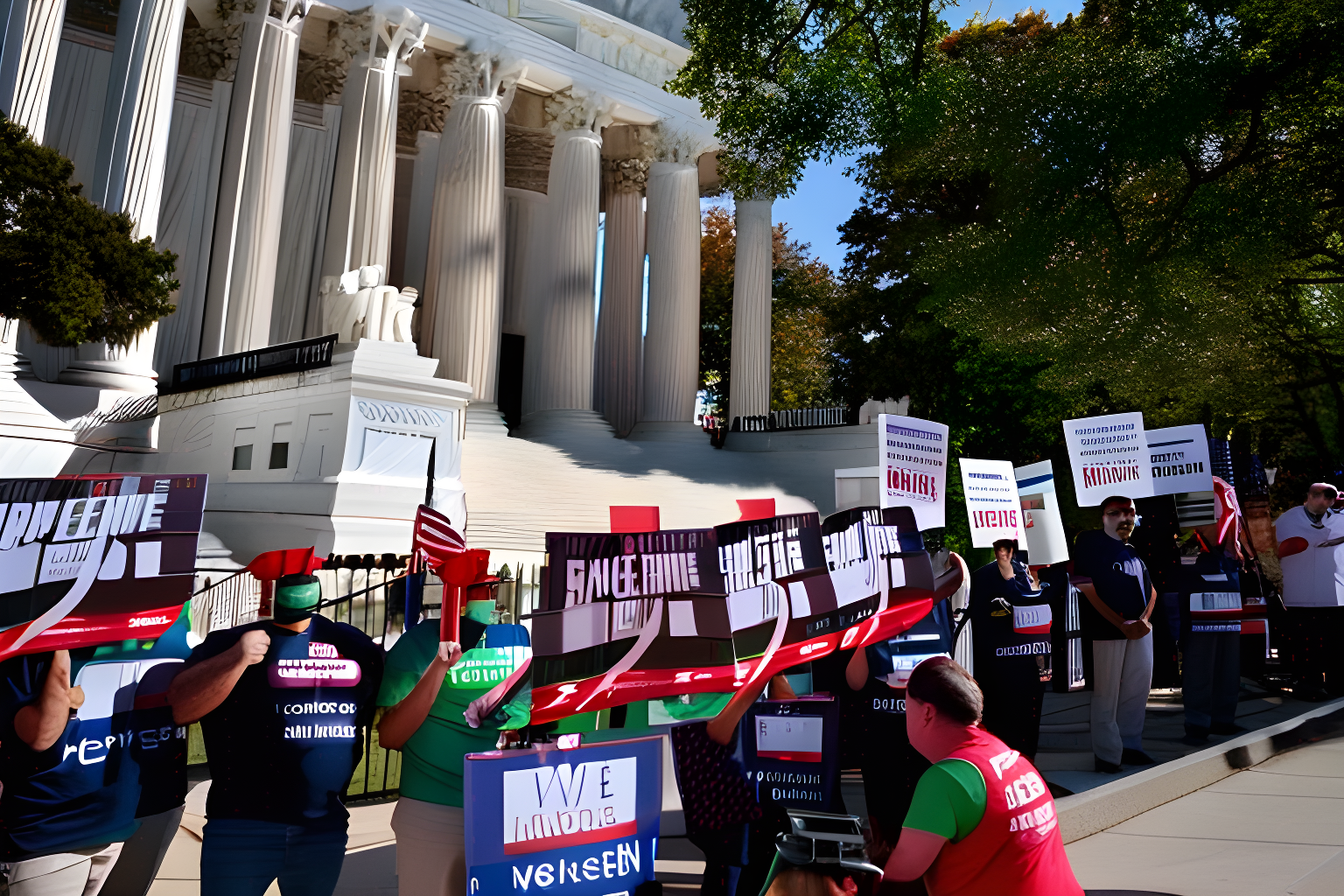 A picket line outside the U.S supreme court