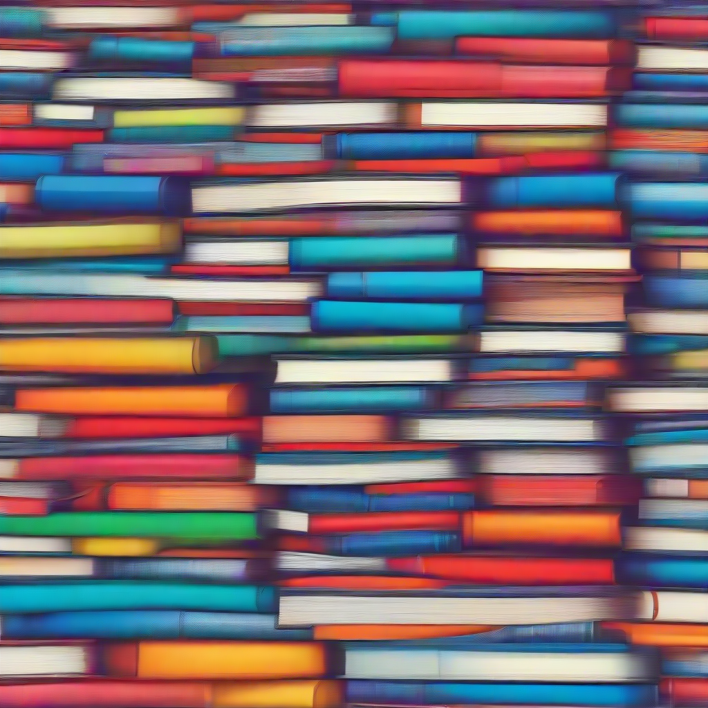 a pile of colorful textbooks