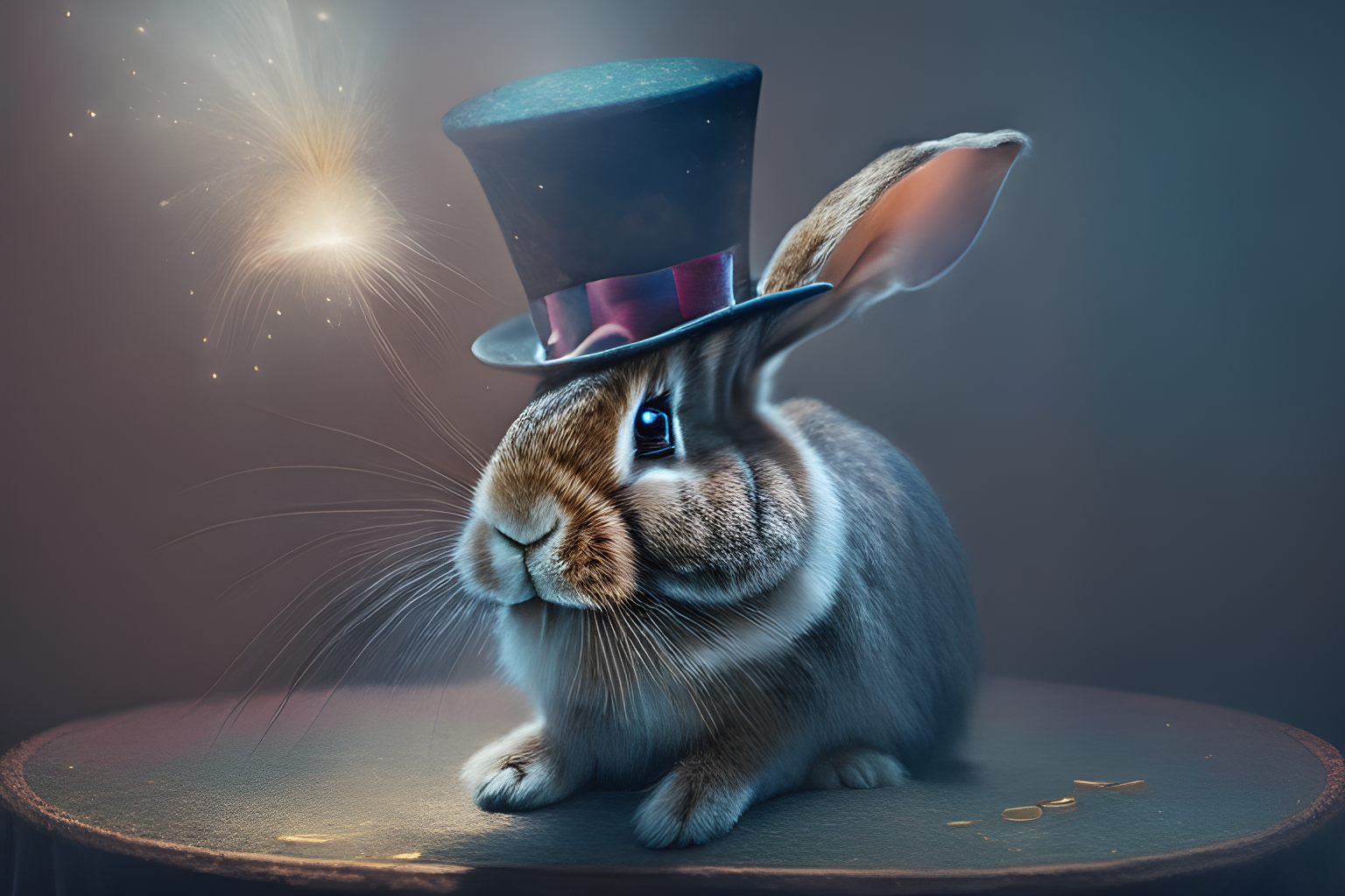 a rabbit in a magician's hat