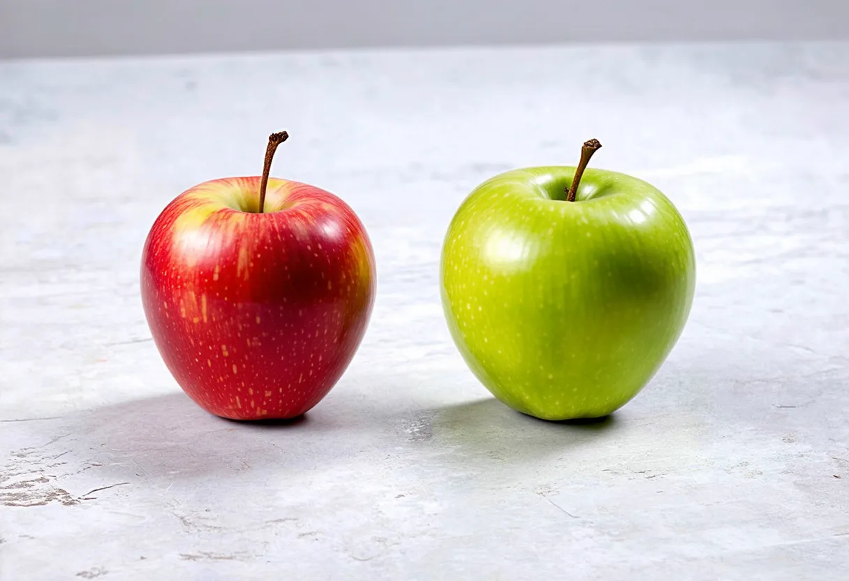 a red apple vs a green apple