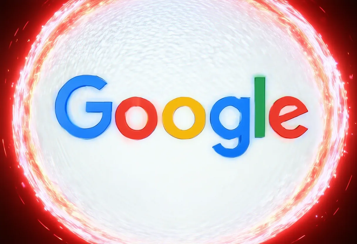 a red aura around the google logo