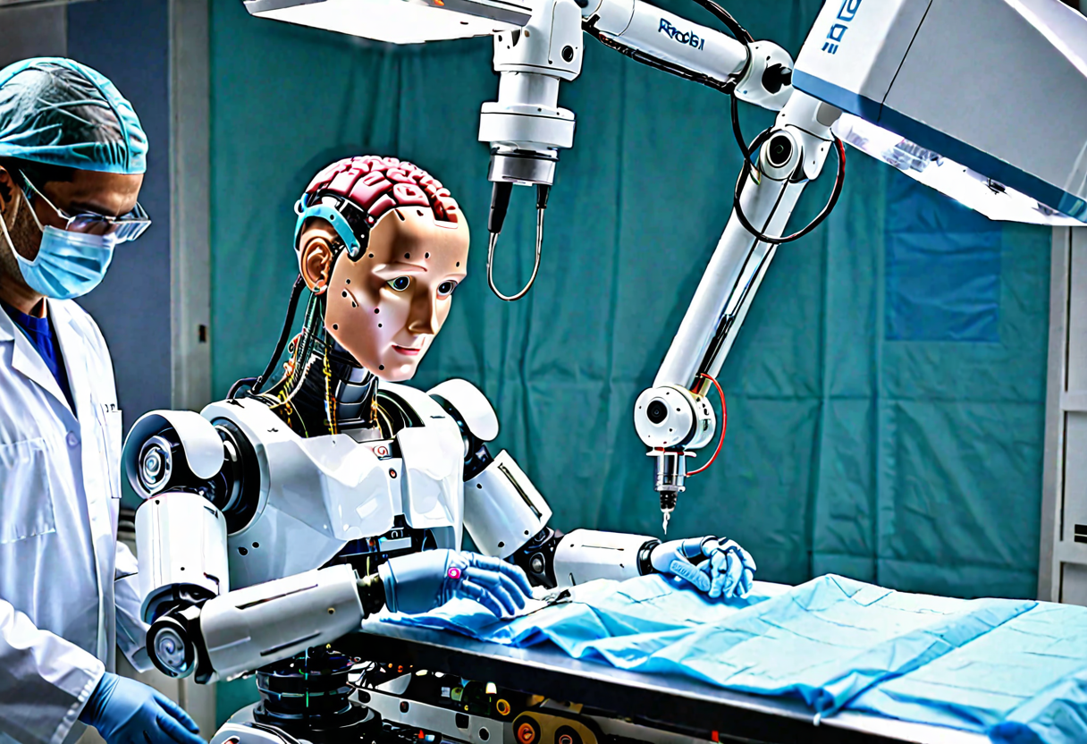 a robot performing brain surgery