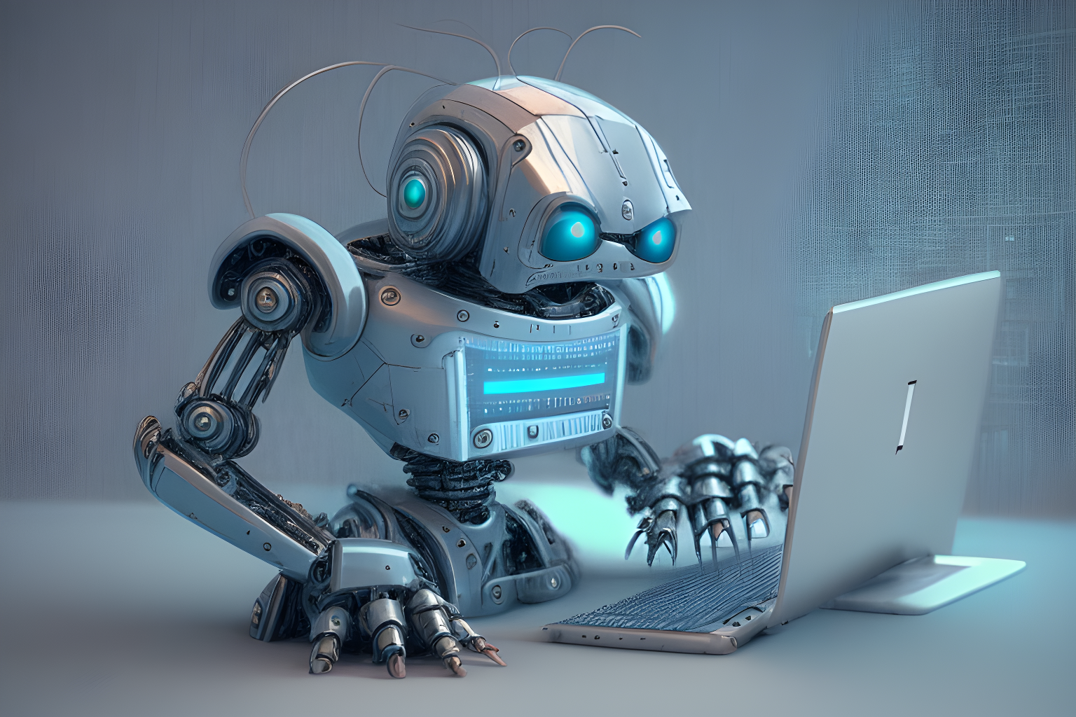 a robot protecting a computer
