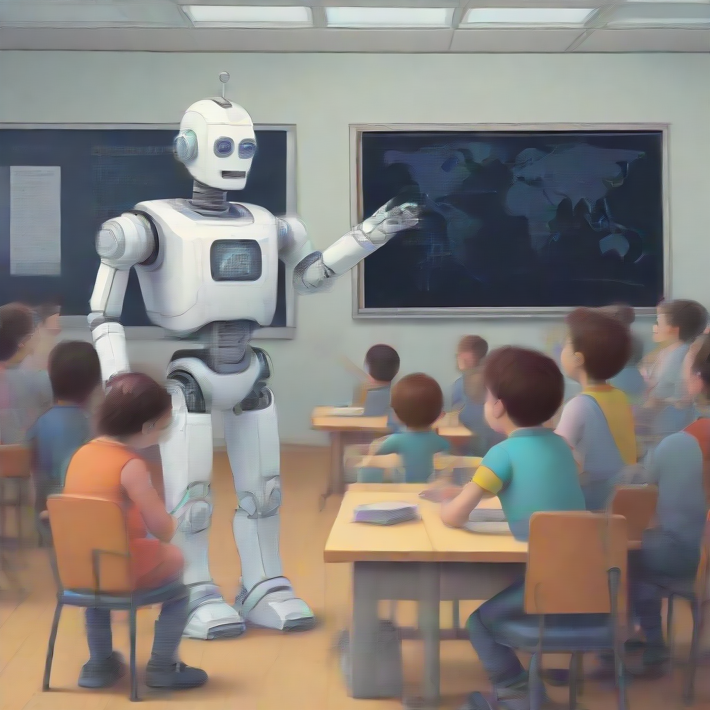 a robot teaching a class