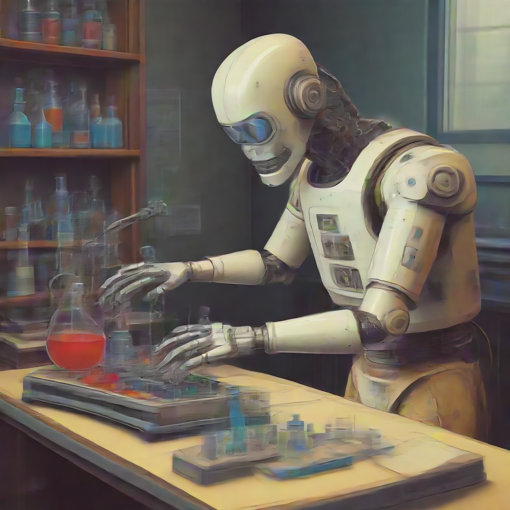 a robot teaching chemistry