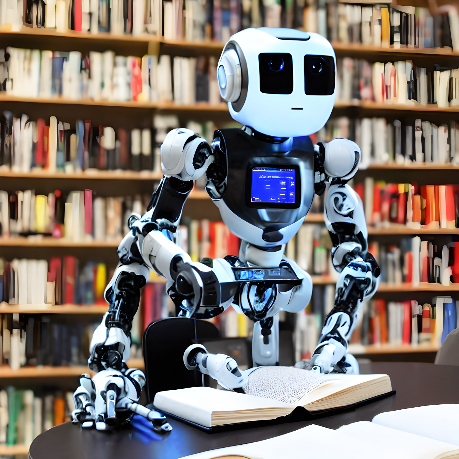 a robot writing a book