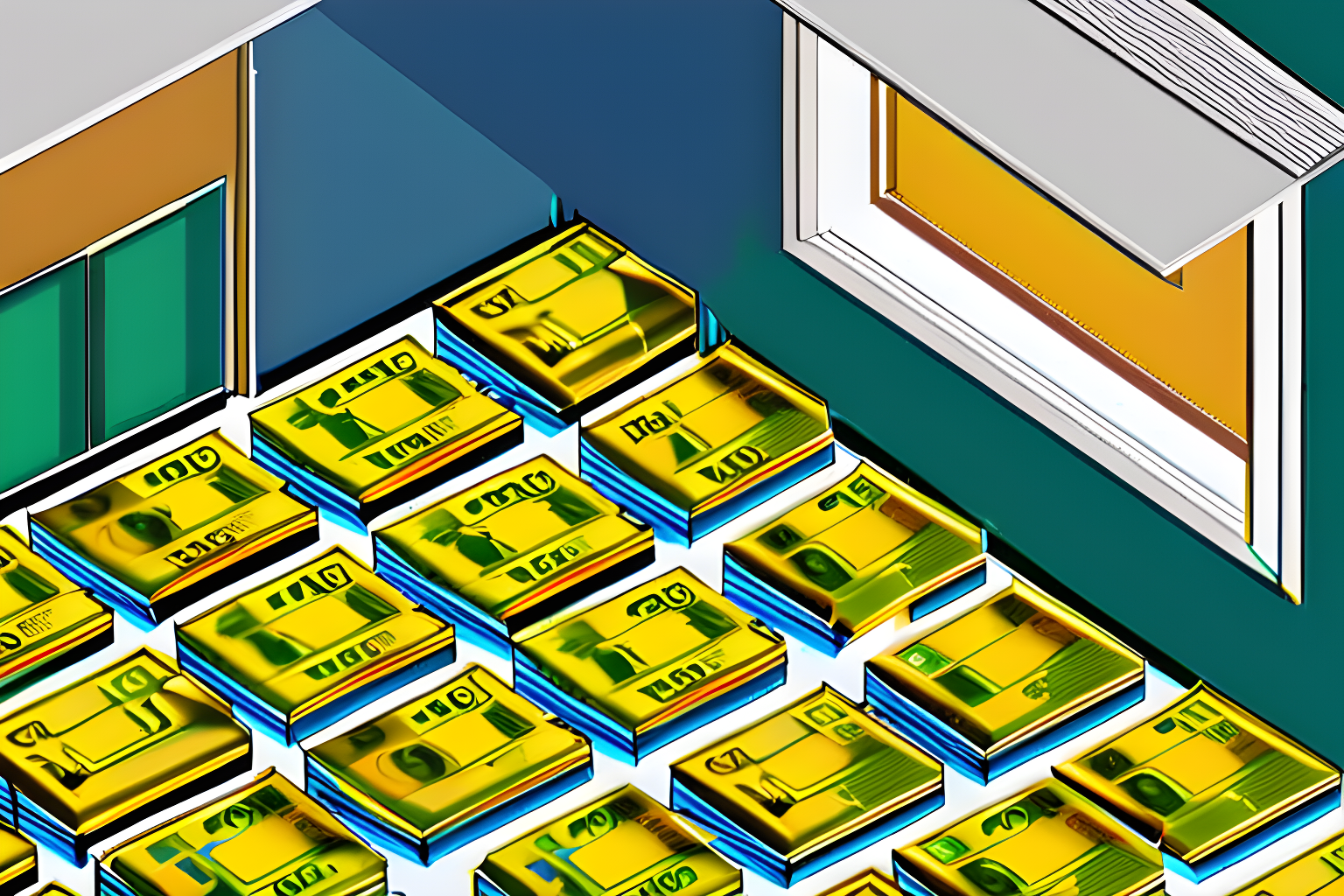 a room full of money