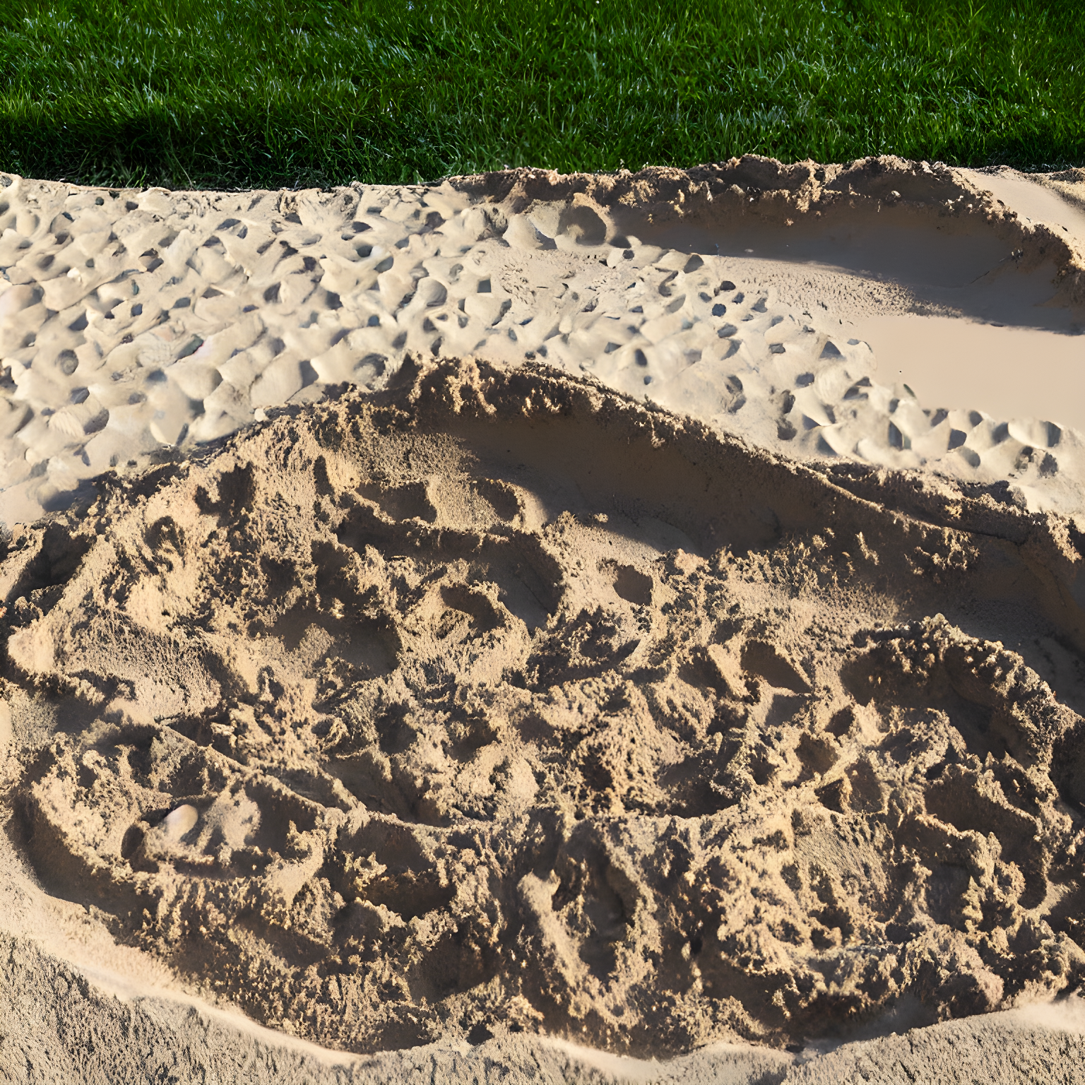 a sandbox with sand castles
