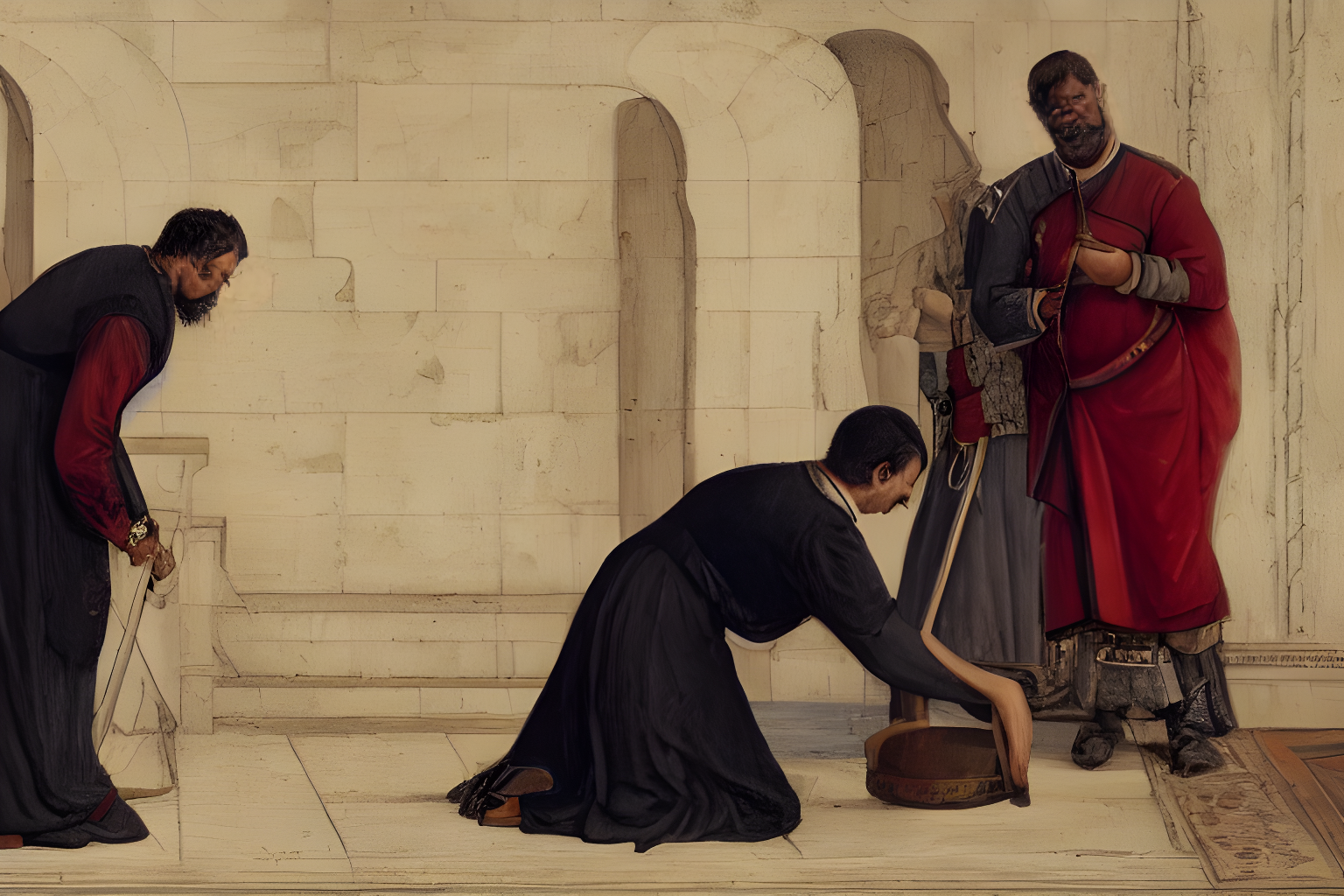 a servant bowing to a master