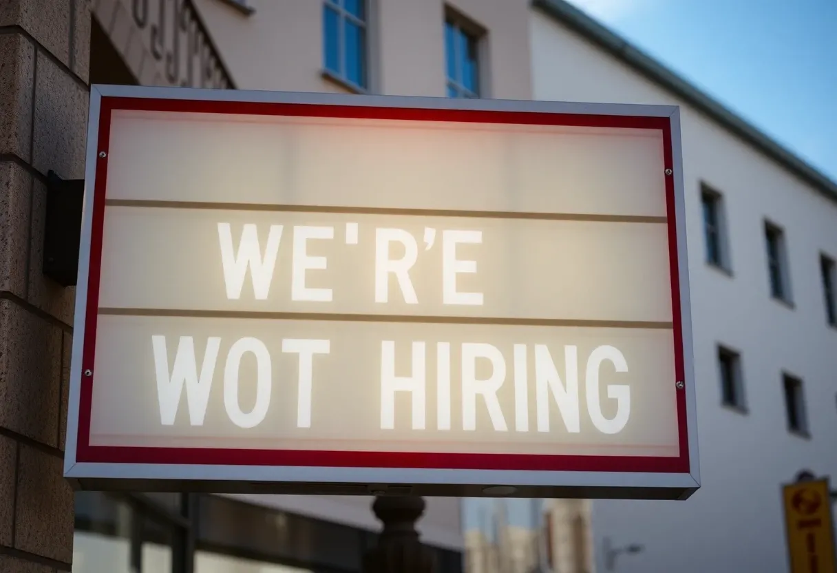 a we're not hiring sign