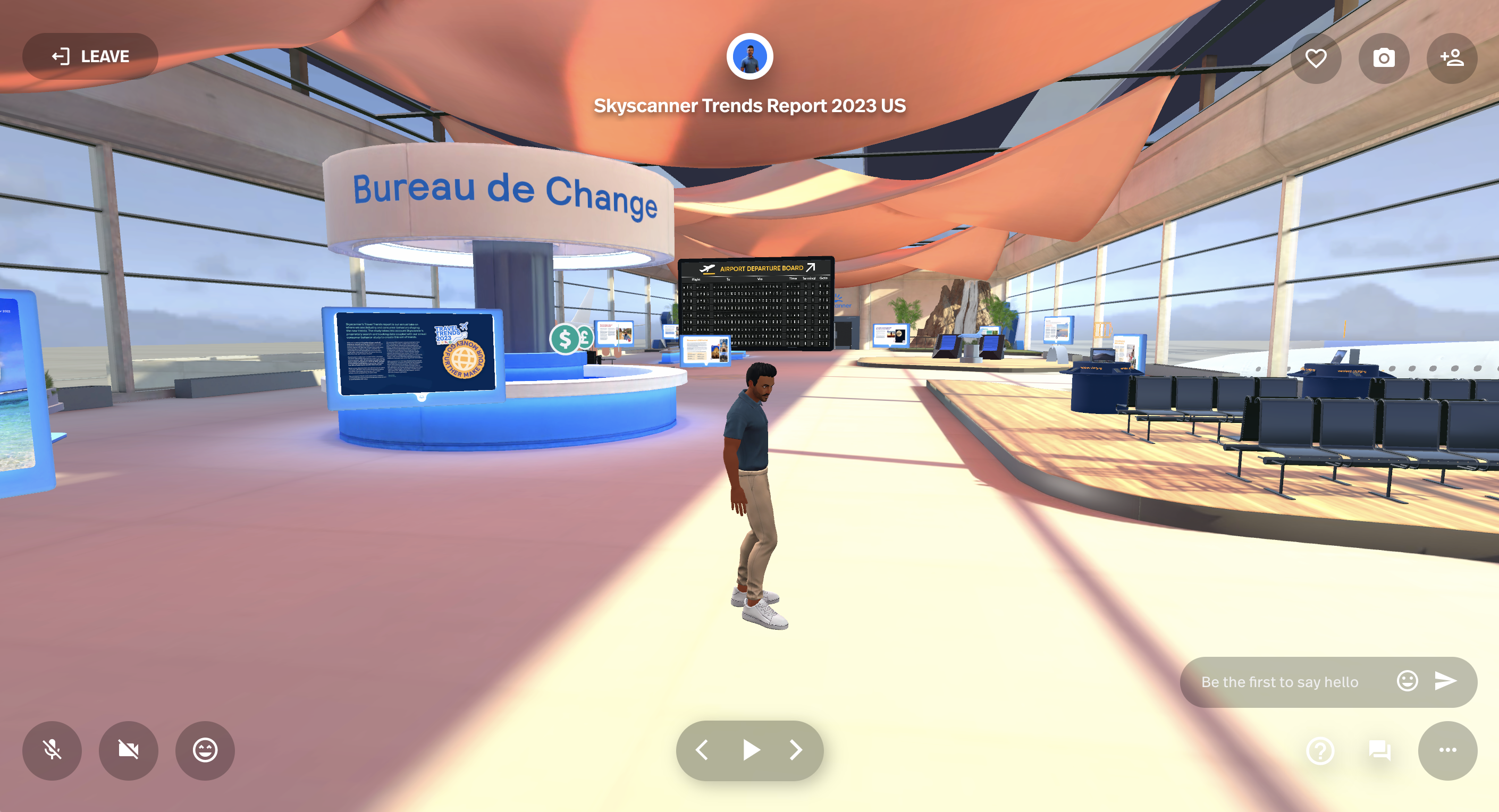 Skyscanner's Virtual Departure Lounge in Spatial