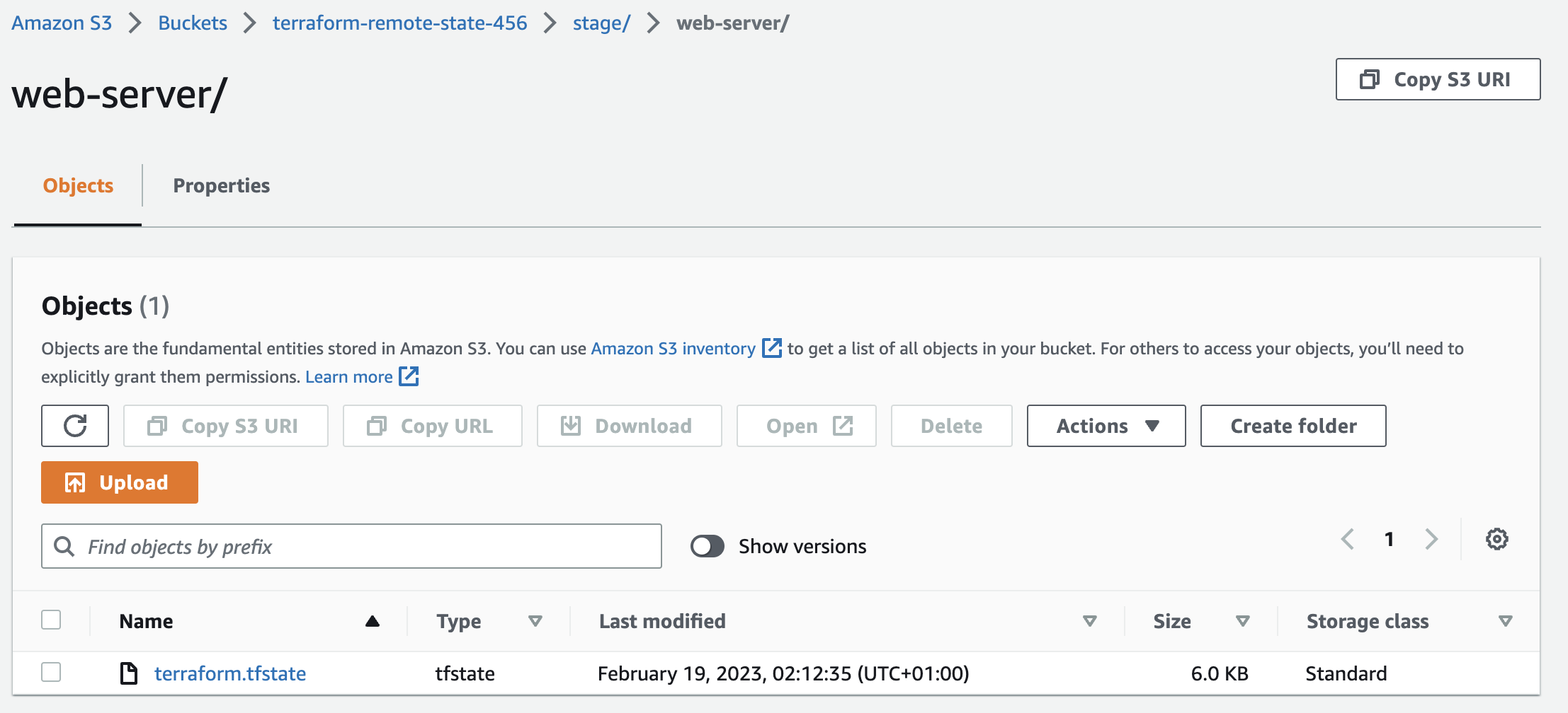 Web-server remote state on AWS S3