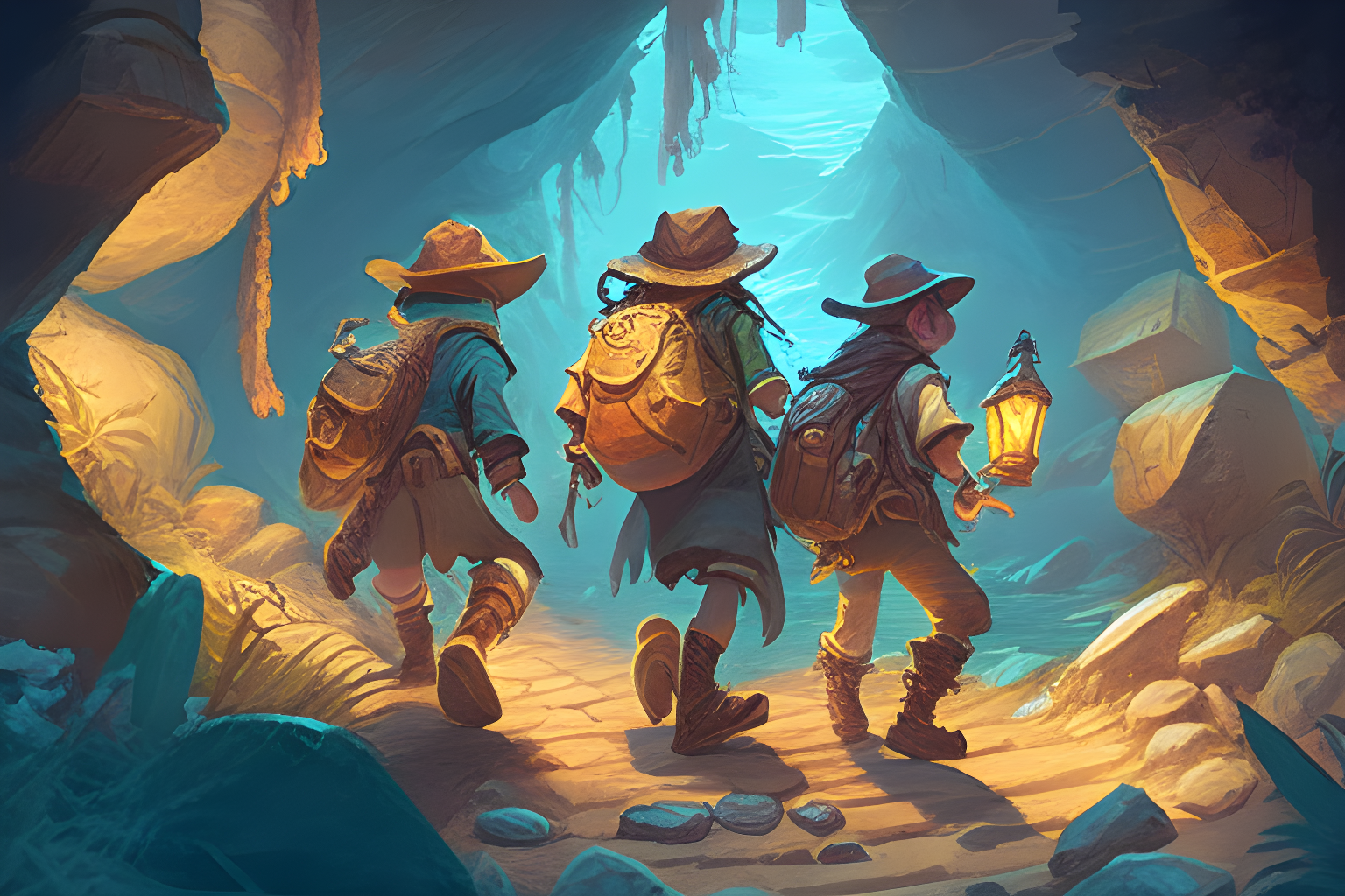 adventurers on a quest to get a treasure