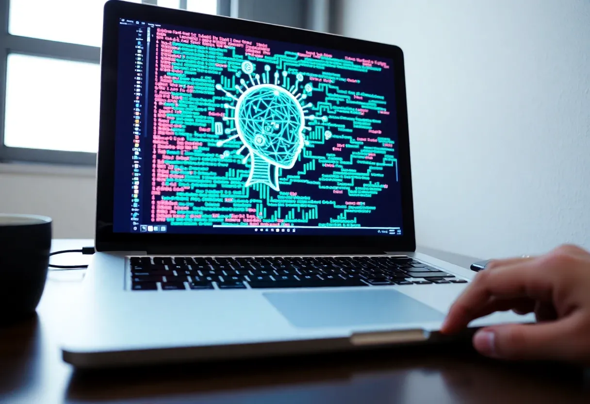 ai algorithm on a laptop screen