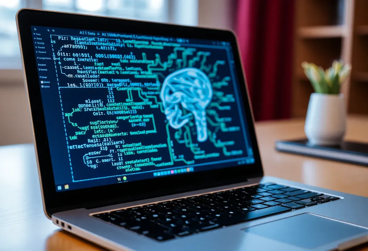 ai algorithm on a laptop screen