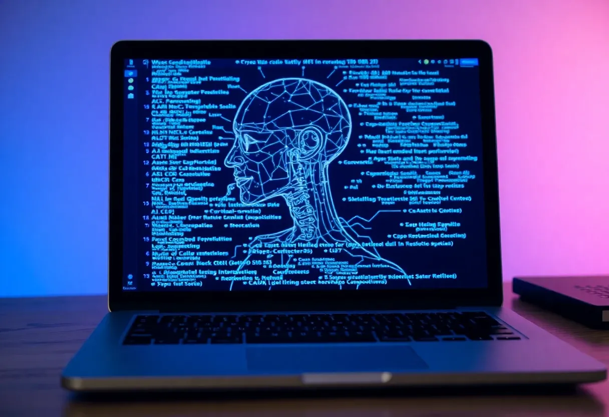 ai algorithm on a laptop screen