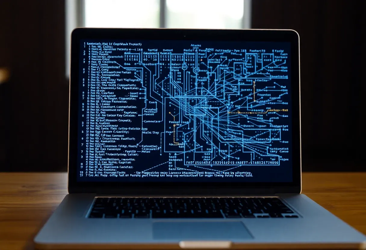 ai algorithm on a laptop screen