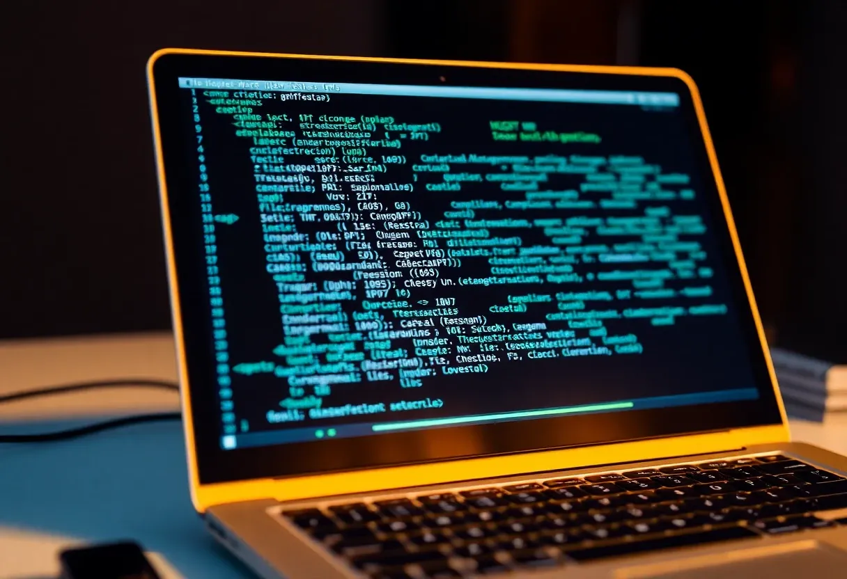 ai algorithm on a laptop screen