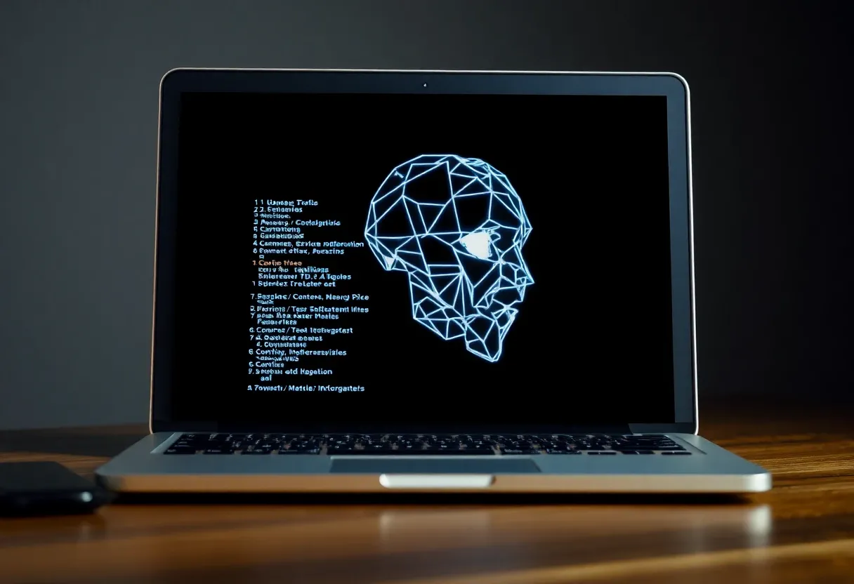ai algorithm on a laptop screen