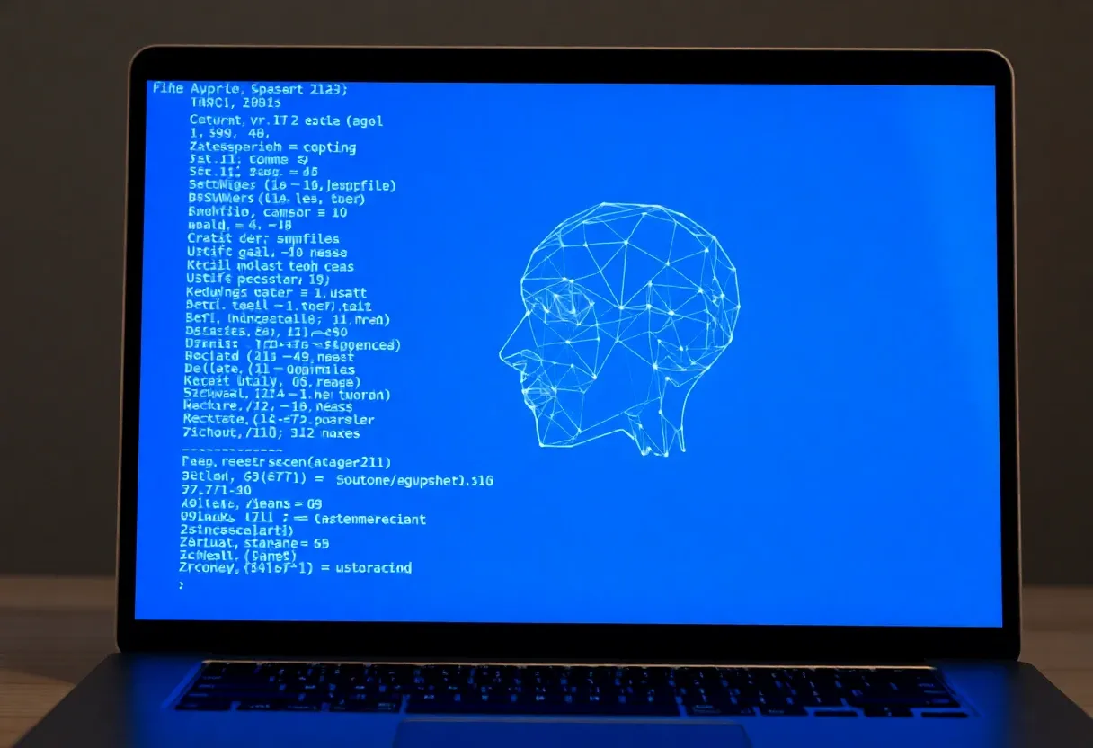 ai algorithm on a laptop screen