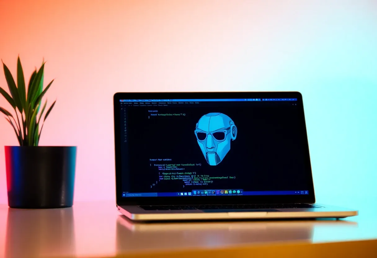 ai algorithm on a laptop screen