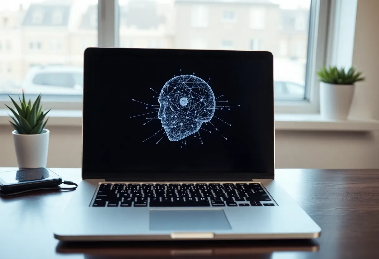 ai algorithm on a laptop screen
